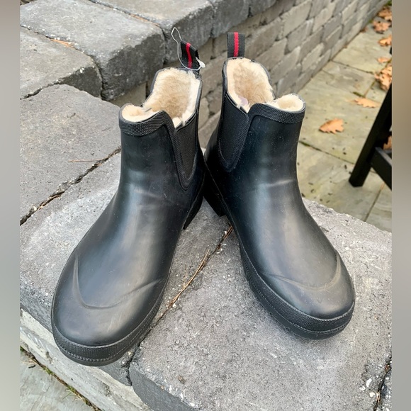 New in Box TRETORN LINA Faux Fur Lined Short Black Rain Boots,7 M Womens - Picture 6 of 15